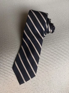 RALPH LAUREN Navy/Blue & Gray Striped 59”- 3" Wool/Poly/Silk blend - Picture 1 of 4