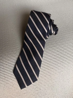 Ralph Lauren Azul Marino/Azul y Gris Rayas 59”-3” Mezcla Lana/Poliéster/Seda Foto 1 de 4