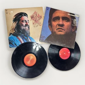 Johnny Cash Vinyl Hello I’m Johnny Cash LP & Willie Nelson Stardust in Your Mind - Picture 1 of 4