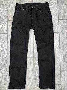 Levis 505 30x30 Black Regular Straight Fit Red Tab Denim Jeans Casual - Picture 1 of 10