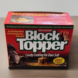 Whitetail Deer Buck Attractant Salt Lick Candy Coating Block Topper All Season - Picture 1 of 6