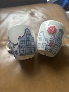 Pattumiera 2 x tazze douwe egberts royal raja coppia tazza naif primitive ottime condizioni - Foto 1 di 15