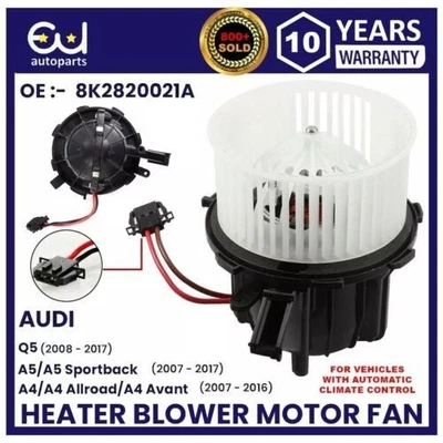 FOR AUDI A4 B8 / S4 / A5 / S5 / Q5 2007-2011 HEATER BLOWER MOTOR FAN 8K2820021A - Image 1 of 4