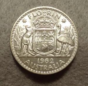 1962 AUSTRALIA SILVER FLORIN - Picture 1 of 2