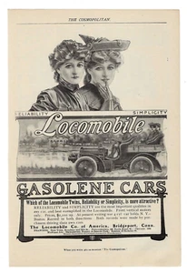 Lokomotive Gasolene Autos Druckanzeige Twin Girls Bridgeport Connecticut 1904 - Bild 1 von 2