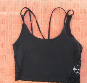 American Eagle Outfitters Top Yoga/Sport Bra-Black-backed lace. - Picture 1 of 8