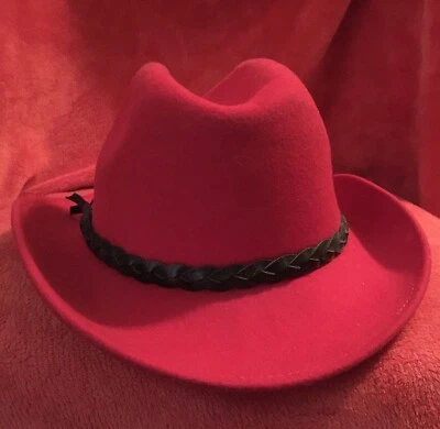 Sombrero de fieltro vaquero estilo occidental rojo Doeskin George W. Bollman & Co. de colección 0173 Foto 1 de 4