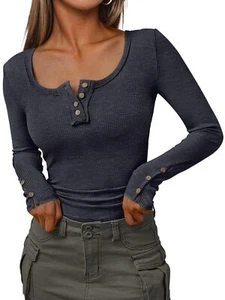 Women Long Sleeve Shirts Going Out 2024 Fall Clothes Business Casual Tshirt B... - Picture 1 of 6