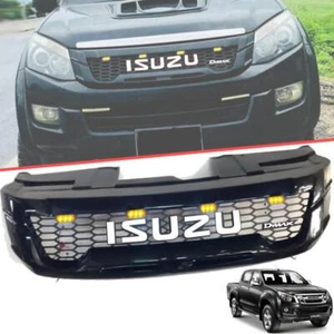 GRILLE GLOSS BLACK WHITE EMBLEM ORANGE LED FOR ISUZU DMAX D-MAX PICKUP 2012-15 - Picture 1 of 8