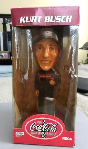 Kurt Busch 2002 Coca-Cola Racing Family Bobble Head Head Knockers New in Box Cover