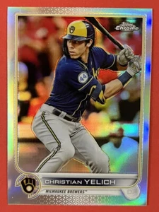 2022 Topps Chrome Refractor Milwaukee Brewers #210 Christian Yelich - Afbeelding 1 van 2