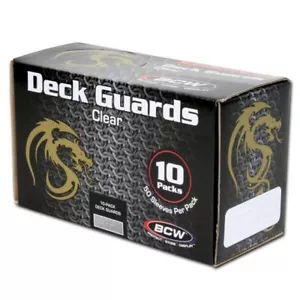 500 BCW Deck Guards Standard Card Sleeves Protectors Clear 66 x 91mm 10x 50ct - Picture 1 of 4