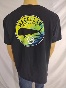 MAGELLAN OUTDOORS T - Shirt Mens XXL Black Cotton Mahi Tuna Green Yellow Graphic - Picture 1 of 9