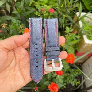 26mm/24mm Watch Strap Band, Genuine Ostrich Leather Skin, leather watch strap - Picture 1 of 13