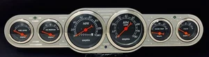 6 Gauge Universal Dash Panel Insert Cluster Set Powder Coated - Picture 1 of 8