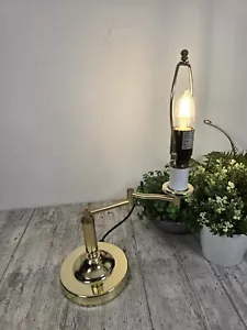 GOLD BRASS SWING ARM ADJUSTABLE TABLE LAMP/ WORKING ORDER - Picture 1 of 7