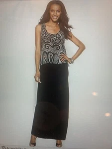 Alfani ärmelloses bedrucktes Chiffon Maxikleid, Gr. L - Bild 1 von 15