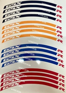 Suzuki, GSXR 600, 750, 1000, x8 Wheel rim stickers decals. (CHOOSE COLOUR) - Picture 1 of 4