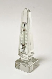 ANTIQUE ADVERTISING GLASS OBELISK THERMOMETER WERNER & CO OPTICIANS MELBOURNE - Picture 1 of 9