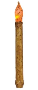 Burnt Ivory LED Taper Candle, 9" Primitive LED Taper Candle, Pack of 4 - Picture 1 of 1