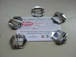 5 RARE BRITISH QUALITY REPLACEMENT WAISTCOAT LADDER BUCKLES CHROMIUM PLATED - Picture 1 of 3