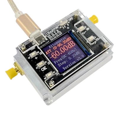 Atenuador digital programable 3G 6G 8G 90DB paso 0,25 DB pantalla TFT CNC Foto 1 de 4