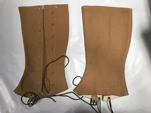 M1898 Drab (Khaki) Canvas Infantry Cavalry Leggings Size 1 - Picture 1 of 4
