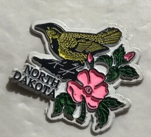 North Dakota State Bird and Flower Magnet - Picture 1 of 3