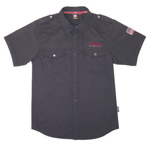 Indian Motorcycle Men's Short-Sleeve Casual Shirt, Black | 2863698 - Picture 1 of 2