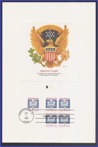 USA3 #O143 U/A FLEETWOOD PROOFCARD FDC BL4 Great Seal - Bild 1 von 1