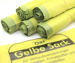 5 Rollen Gelbe Säcke / Gelber Sack mit Zugband - Wertstoffsack - 65 Stück - Bild 1 von 1