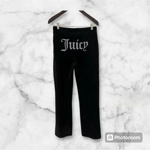 Pantaloni tuta nuovi senza etichette succosi couture Big Bling Black Terry Towelling taglia Med - Foto 1 di 7