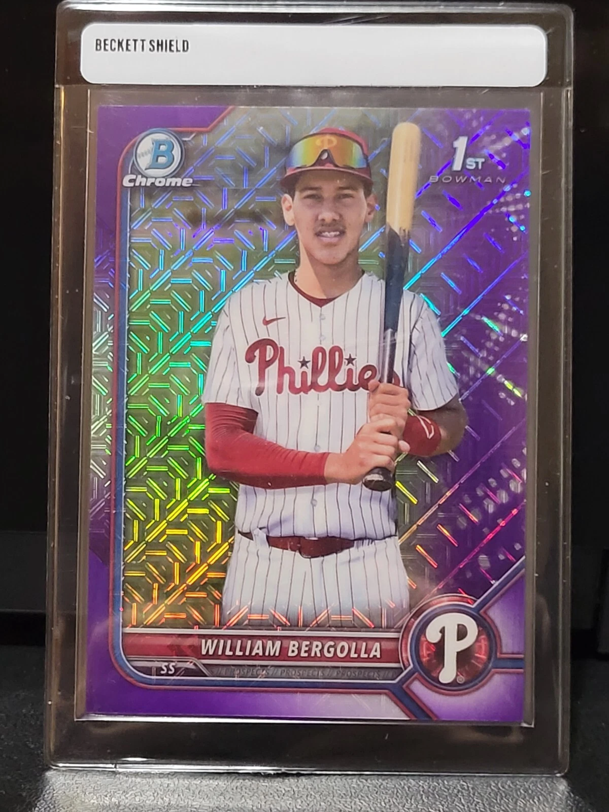 2022 Bowman Chrome William Bergolla PURPLE REFRACTOR 1st /250 #BCP-159- Phillies