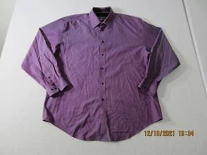 Joseph & Feiss Shirt Mens 17-34/35 Purple Button Up Office Dress Casual Men - Picture 1 of 10