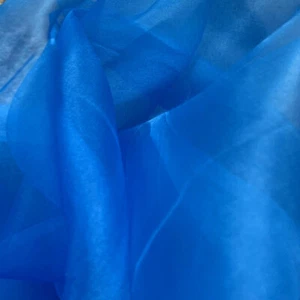 100% Silk organza  Wedding,Dress,Costume ~ 100% Mulberry Silk~45”~Torqoise Blue - Picture 1 of 6