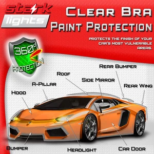 Clear Paint Protection Bra Film Car Auto Vinyl Wrap Scratch Shield - Exterior - Foto 1 di 4