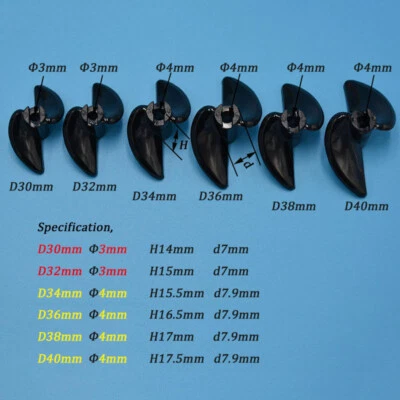 1x 2Blades Nylon Paddle Boat Propeller High Strength 3mm / 4mm For RC Boat Shaft - Image 1 of 4