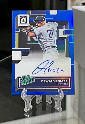 Oswald Peraza 2022 Donruss Optic Rated Prospect Blue Prizm Auto #RPS-OP 02/25 - Image 1 of 4