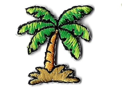 PALM TREE Small (3/4") Iron On Patch Tropical Beach Trees  - Image 1 of 2