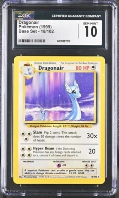 CGC 10 DRAGONAIR 18 BASE SET UNLIMITED VINTAGE POKEMON GEM MINT - Image 1 of 2