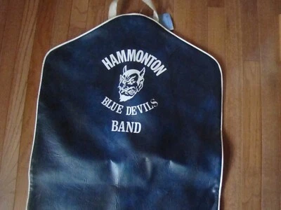 Vtg Vinyl Faux Leather Folding Custom Garment Bag Hammonton Blue Devils Band - Image 1 of 4