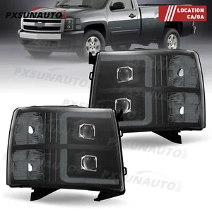 Faros con lente de humo con LED DRL para Chevy Silverado 1500 2500 HD 2007-2013 - Imagen 1 de 10