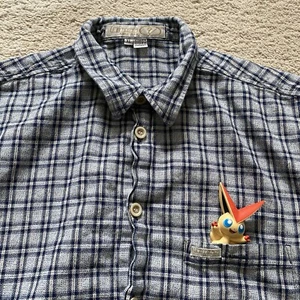 Vintage 90s Guess Jeans Surf Plaid Short Sleeve Button Up USA Made VTG Shirt - Picture 1 of 7