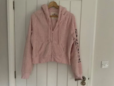 Hollister pink hooded zip front top size L - Image 1 of 4