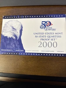 2000 -S United States Mint 50 State Quarters Proof Set 5 Coins With COA - Bild 1 von 7