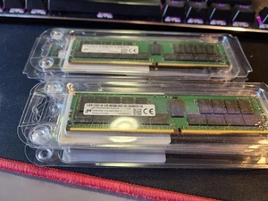 Lot 8x 32GB (64GB) Micron MTA36ASF4G72PZ-2G3D1SK PC4-2400 RDIMM Server Memory - Afbeelding 1 van 2