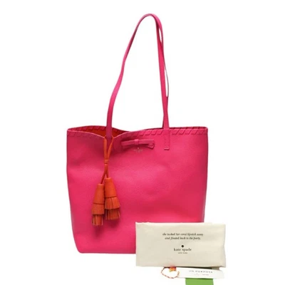 Kate Spade Tote Bag leather Shoulder bag with tassel leather pink - Image 1 of 4