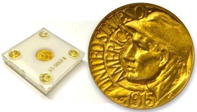 1915-S $1 Gold Panama-Pacific Exposition in Vintage Capital Holder - NICE R1586 - Image 1 of 4