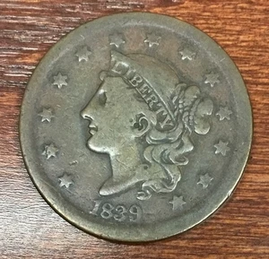 Centavo grande 1839 1C - Silly - Cabeza de 38 - Imagen 1 de 6