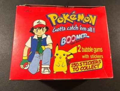 Pokemon Dunkin Boomer Sticker Display, 1st 1999 Edition, New Original Packaging, 25 Boosters - Image 1 of 4